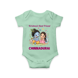 Krishna Radha Friendship Love Print Romper - MINT GREEN - New Born (Chest 14")