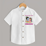 Krishna Radha Friendship Love Print Shirt - WHITE - 0 - 6 Months Old (Chest 23")