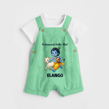 Professional Makhan Chor Krishna Print Dungaree - GREEN - 0 - 5 Months Old (Chest 18")