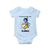 Professional Makhan Chor Krishna Print Romper - BABY BLUE - New Born (Chest 14")