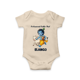 Professional Makhan Chor Krishna Print Romper - IVORY - New Born (Chest 14")