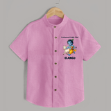 Professional Makhan Chor Krishna Print Shirt - BABY PINK - 0 - 6 Months Old (Chest 23")