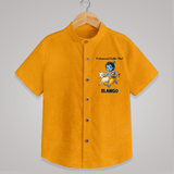 Professional Makhan Chor Krishna Print Shirt - CHROME YELLOW - 0 - 6 Months Old (Chest 23")