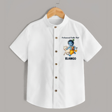 Professional Makhan Chor Krishna Print Shirt - WHITE - 0 - 6 Months Old (Chest 23")