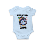 Little Krishna Floral Crown Print Romper - BABY BLUE - New Born (Chest 14")