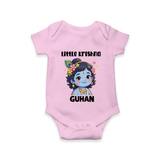 Little Krishna Floral Crown Print Romper - BABY PINK - New Born (Chest 14")