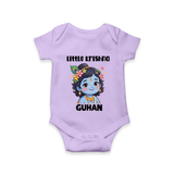 Little Krishna Floral Crown Print Romper - LILAC - New Born (Chest 14")