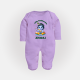 Little Maakhan Chor Butter Delight Print Fullbody suit - LILAC - New Born (Chest 7.5")