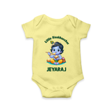 Little Maakhan Chor Butter Delight Print Romper - PASTEL YELLOW - New Born (Chest 14")