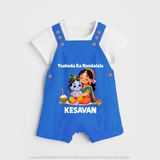Yashoda Krishna Motherly Love Print Dungaree - COBALT BLUE - 0 - 5 Months Old (Chest 18")