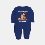 Yashoda Krishna Motherly Love Print Fullbody suit - NAVY BLUE - New Born (Chest 7.5")