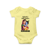 Yashoda’s Little Krishna Blessings Print Romper - PASTEL YELLOW - New Born (Chest 14")