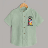 Yashoda’s Little Krishna Blessings Print Shirt - MINT GREEN - 0 - 6 Months Old (Chest 23")