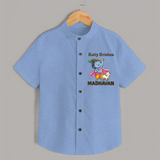 Cute Krishna Cow & Flute Theme Print Shirt