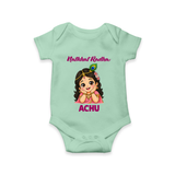 Little Radha Krishna Divine Charm Print Romper - MINT GREEN - New Born (Chest 14")