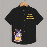 Little Krishna Cow Companion Printed Shirt - BLACK - 0 - 6 Months Old (Chest 23")