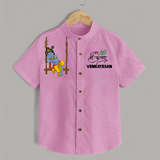 Krishna Swing Celebration Illustration Printed Shirt - BABY PINK - 0 - 6 Months Old (Chest 23")