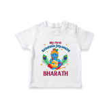 My First Krishna Jayanthi T-shirt | Personalized Baby T-shirt for Krishna Jayanthi Celebration - WHITE - 0-5 Months Old (Chest 17")