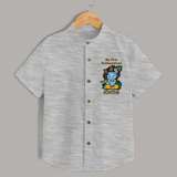 My First Krishnashtami Shirt | Personalized Baby Shirt for Krishnashtami - GREY - 0 - 6 Months Old (Chest 23")