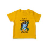 My First Krishnashtami T-shirt | Personalized Baby T-shirt for Krishnashtami - CHROME YELLOW - 0-5 Months Old (Chest 17")
