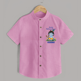 Celebrate My First Krishnashtami | Custom Shirt for Krishna's Birthday - BABY PINK - 0 - 6 Months Old (Chest 23")