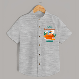 My First Krishnashtami Celebration Shirt | Personalized Krishna Jayanthi Outfit - GREY - 0 - 6 Months Old (Chest 23")