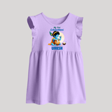 My First Gokulashtami Baby Frock | Personalized Baby Frock for Gokulashtami - LILAC - 0 - 3 Months Old (Chest 17")