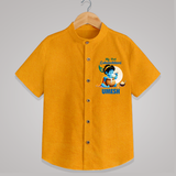 My First Gokulashtami Shirt | Personalized Baby Shirt for Gokulashtami - CHROME YELLOW - 0 - 6 Months Old (Chest 23")