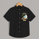 My First Gokulashtami Shirt | Personalized Baby Shirt for Gokulashtami - BLACK - 0 - 6 Months Old (Chest 23")