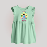 Celebrate My First Janmashtami | Custom Baby Frock for Krishna's Birth - MINT GREEN - 0 - 3 Months Old (Chest 17")