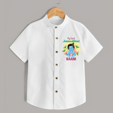 Celebrate My First Janmashtami | Custom Shirt for Krishna's Birth - WHITE - 0 - 6 Months Old (Chest 23")