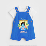 Celebrate My First Janmashtami | Custom Dungaree Set for Krishna's Birth - COBALT BLUE - 0 - 5 Months Old (Chest 18")