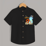 My First Janmashtami Celebration Shirt | Personalized Baby Outfit for Janmashtami - BLACK - 0 - 6 Months Old (Chest 23")