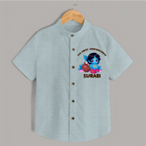 My First Janmashtami Special Shirt | Custom Personalized Baby Outfit - ARCTIC BLUE - 0 - 6 Months Old (Chest 23")
