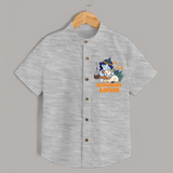 My First Janmashtami Shirt | Personalized Baby Shirt for Janmashtami - GREY - 0 - 6 Months Old (Chest 23")