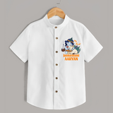 My First Janmashtami Shirt | Personalized Baby Shirt for Janmashtami - WHITE - 0 - 6 Months Old (Chest 23")