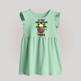 Krishna's Little Devotee My First Janmashtami Baby Frock | Custom Baby Frock for Krishna's Day - MINT GREEN - 0 - 3 Months Old (Chest 17")