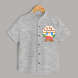 My Little Krishna's First Krishnashtami Shirt | Custom Baby Outfit for Krishna's Day - GREY - 0 - 6 Months Old (Chest 23")