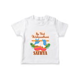 My Little Krishna's First Krishnashtami T-shirt | Custom Baby Outfit for Krishna's Day - WHITE - 0-5 Months Old (Chest 17")