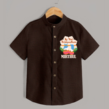 My Little Krishna's First Krishnashtami Shirt | Custom Baby Outfit for Krishna's Day - CHOCOLATE BROWN - 0 - 6 Months Old (Chest 23")