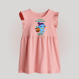 Krishna's Little Devotee My First Krishnashtami Baby Frock | Personalized Baby Outfit - BABY PINK - 0 - 3 Months Old (Chest 17")