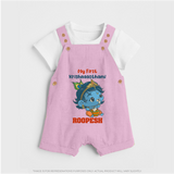 My First Krishnashtami Festive Dungaree Set | Personalized Baby Dungaree Set for Krishna's Birth - BABY PINK - 0 - 5 Months Old (Chest 18")