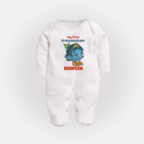 My First Krishnashtami Festive Sleep Suit/Full Sleeve Body Suit | Personalized Baby Sleep Suit/Full Sleeve Body Suit for Krishna's Birth - WHITE - New Born (Chest 7.5")