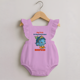 My First Krishnashtami Festive Romper Frock | Personalized Baby Romper Frock for Krishna's Birth - BABY PINK - 0 - 3 Months Old (Chest 19")