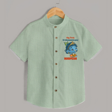 My First Krishnashtami Festive Shirt | Personalized Baby Shirt for Krishna's Birth - MINT GREEN - 0 - 6 Months Old (Chest 23")
