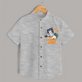 Meri Pehli Janmashtami Shirt | Custom Baby Shirt for Your Little One's First Krishna Festival - GREY - 0 - 6 Months Old (Chest 23")