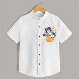 Meri Pehli Janmashtami Shirt | Custom Baby Shirt for Your Little One's First Krishna Festival - WHITE - 0 - 6 Months Old (Chest 23")