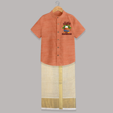 Meri Pehli Janmashtami Shirt and Dhoti | Personalized Outfit for Your Baby's First Janmashtami Celebration - ORANGE - 0 - 6 Months Old (Chest-23") (Dhoti length-14")