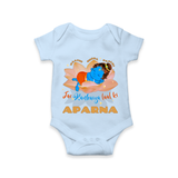 Haathi Ghoda Paalki Jai Kanhaiya Laal Ki Romper | Custom Baby Romper for Krishna Celebrations - BABY BLUE - New Born (Chest 14")