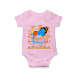 Haathi Ghoda Paalki Jai Kanhaiya Laal Ki Romper | Custom Baby Romper for Krishna Celebrations - BABY PINK - New Born (Chest 14")